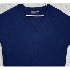 Par Four Sweater Adult Large Navy Blue Knit V-Neck Pullover Lightweight Mens‎